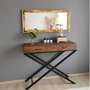 Hanah Home Espejo Bohemio de Madera Maciza de Pino en Nogal